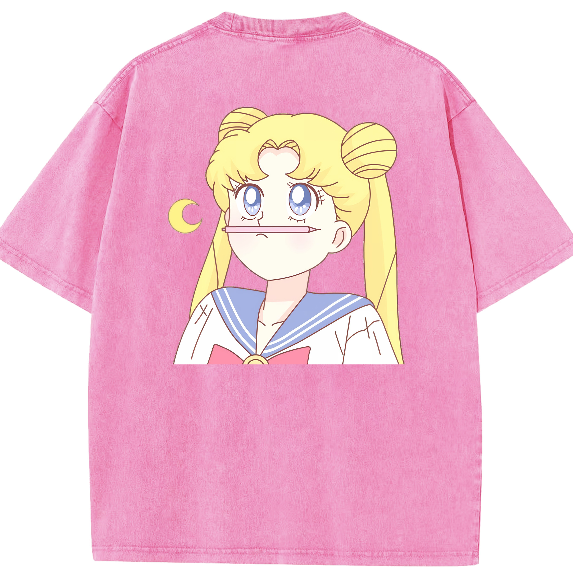 （画像用） 美少女戦士セーラームーン 愛野 美奈子 あいの みなこ Sailor Moon Aino Minako 綿100% ヴィンテージ風 半袖Tシャツ（背面プリント）
